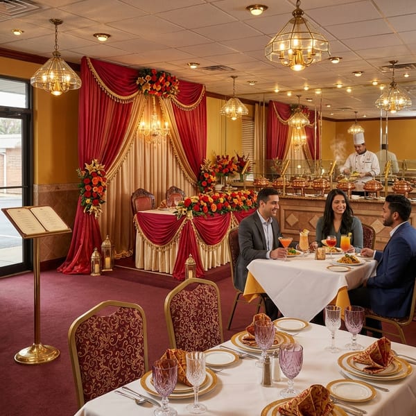 Elegant Indian buffet spread